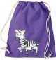 Kinder Gymsack, Zebra Tiere Tier Natur, Gym Sportbeutel, purple