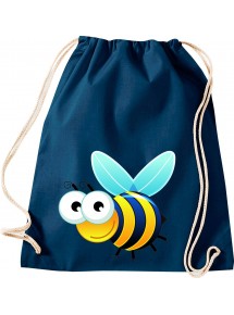 Kinder Gymsack, Biene Wespe Bee Tiere Tier Natur, Gym Sportbeutel, blau