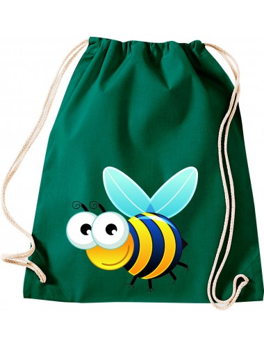 Kinder Gymsack, Biene Wespe Bee Tiere Tier Natur, Gym Sportbeutel, gruen