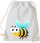 Kinder Gymsack, Biene Wespe Bee Tiere Tier Natur, Gym Sportbeutel, hellgrau