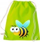 Kinder Gymsack, Biene Wespe Bee Tiere Tier Natur, Gym Sportbeutel, lime