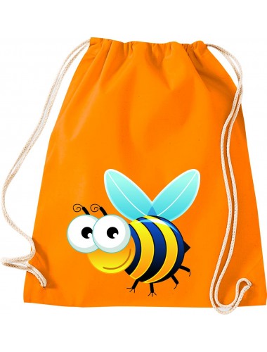 Kinder Gymsack, Biene Wespe Bee Tiere Tier Natur, Gym Sportbeutel, orange