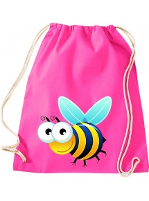 Kinder Gymsack, Biene Wespe Bee Tiere Tier Natur, Gym Sportbeutel, pink