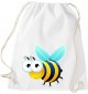 Kinder Gymsack, Biene Wespe Bee Tiere Tier Natur, Gym Sportbeutel, weiss