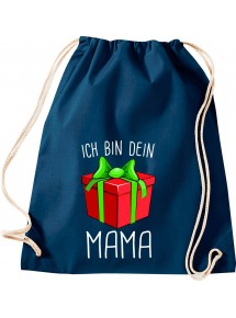 Kinder Gymsack, Ich bin dein Geschenk Mama Weihnachten Geburtstag, Gym Sportbeutel, blau