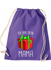 Kinder Gymsack, Ich bin dein Geschenk Mama Weihnachten Geburtstag, Gym Sportbeutel, purple