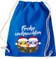 Kinder Gymsack, Frohe Weihnachten Eule Merry Christmas, Gym Sportbeutel, royal