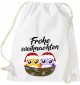 Kinder Gymsack, Frohe Weihnachten Eule Merry Christmas, Gym Sportbeutel, weiss