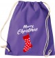 Kinder Gymsack, Merry Christmas Weihnachtssocke Frohe Weihnachten, Gym Sportbeutel, purple
