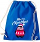 Kinder Gymsack, Merry Christmas Pinguin Frohe Weihnachten, Gym Sportbeutel, royal