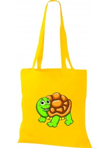 Kinder Tasche, Schildkröte Turtle Tiere Tier Natur, Tasche Beutel Shopper, gelb