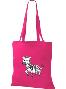 Kinder Tasche, Zebra Tiere Tier Natur, Tasche Beutel Shopper, fuchsia