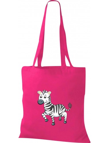 Kinder Tasche, Zebra Tiere Tier Natur, Tasche Beutel Shopper, fuchsia