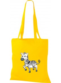 Kinder Tasche, Zebra Tiere Tier Natur, Tasche Beutel Shopper, gelb