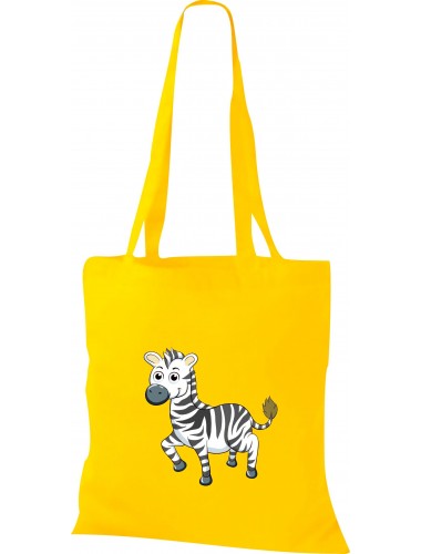 Kinder Tasche, Zebra Tiere Tier Natur, Tasche Beutel Shopper, gelb