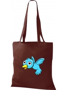 Kinder Tasche, Vogel Spatz Bird Tiere Tier Natur, Tasche Beutel Shopper, braun