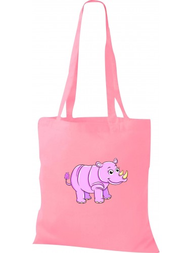 Kinder Tasche, Nashorn Rhino Tiere Tier Natur, Tasche Beutel Shopper, rosa
