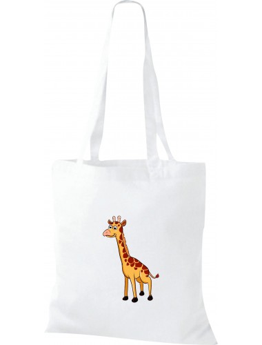 Kinder Tasche, Giraffe Tiere Tier Natur, Tasche Beutel Shopper, weiss