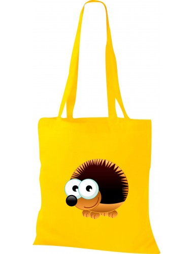 Kinder Tasche, Igel Hedgehog Tiere Tier Natur, Tasche Beutel Shopper, gelb