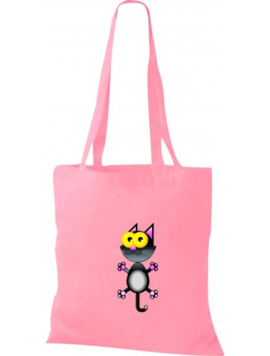 Kinder Tasche, Katze Kater Kätzchen Cat Tiere Tier Natur, Tasche Beutel Shopper, rosa
