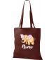 Kinder Tasche, Elefant Elephant mit Wunschnamen Tiere Tier Natur, Tasche Beutel Shopper, braun