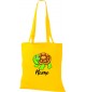 Kinder Tasche, Schildkröte Turtle mit Wunschnamen Tiere Tier Natur, Tasche Beutel Shopper, gelb