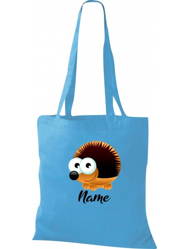 Kinder Tasche, Igel Hedgehog mit Wunschnamen Tiere Tier Natur, Tasche Beutel Shopper
