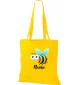 Kinder Tasche, Biene Wespe Bee mit Wunschnamen Tiere Tier Natur, Tasche Beutel Shopper, gelb