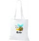 Kinder Tasche, Biene Wespe Bee mit Wunschnamen Tiere Tier Natur, Tasche Beutel Shopper, weiss