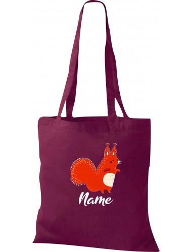 Kinder Tasche, Fuchs Fox mit Wunschnamen Tiere Tier Natur, Tasche Beutel Shopper