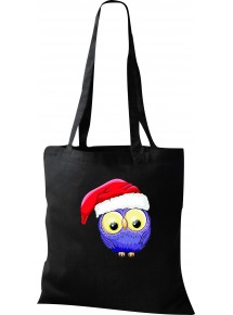 Kinder Tasche, Eule Owl Weihnachten Christmas Winter Schnee Tiere Tier Natur, Tasche Beutel Shopper, schwarz