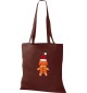 Kinder Tasche, Lebkuchen Lebkuchenfigur Plätzchen Weihnachten Winter Schnee Tiere Tier Natur, Tasche Beutel Shopper, braun