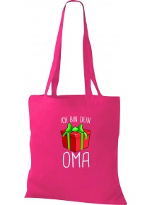 Kinder Tasche, Ich bin dein Geschenk Oma Weihnachten Geburtstag, Tasche Beutel Shopper, fuchsia