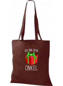 Kinder Tasche, Ich bin dein Geschenk Onkel Weihnachten Geburtstag, Tasche Beutel Shopper, braun