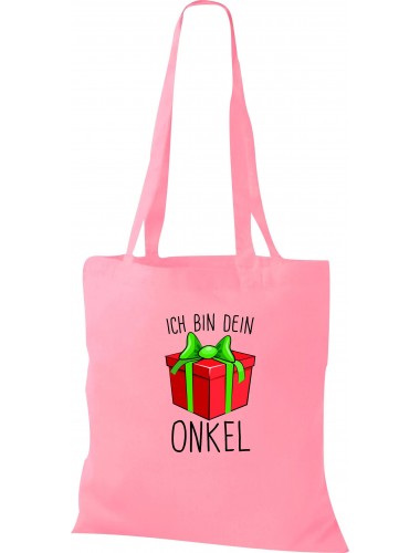 Kinder Tasche, Ich bin dein Geschenk Onkel Weihnachten Geburtstag, Tasche Beutel Shopper, rosa