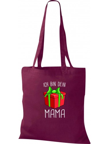 Kinder Tasche, Ich bin dein Geschenk Mama Weihnachten Geburtstag, Tasche Beutel Shopper, weinrot