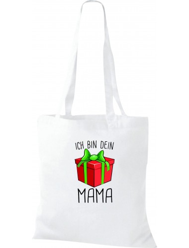 Kinder Tasche, Ich bin dein Geschenk Mama Weihnachten Geburtstag, Tasche Beutel Shopper, weiss