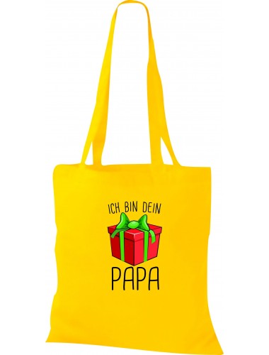 Kinder Tasche, Ich bin dein Geschenk Papa Weihnachten Geburtstag, Tasche Beutel Shopper, gelb