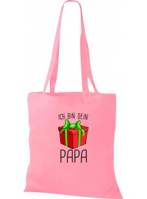 Kinder Tasche, Ich bin dein Geschenk Papa Weihnachten Geburtstag, Tasche Beutel Shopper, rosa