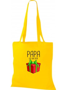 Kinder Tasche, Papa ich bin dein Geschenk Weihnachten Geburtstag, Tasche Beutel Shopper, gelb