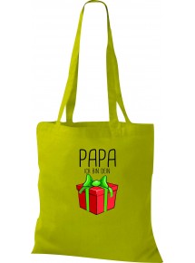 Kinder Tasche, Papa ich bin dein Geschenk Weihnachten Geburtstag, Tasche Beutel Shopper, kiwi
