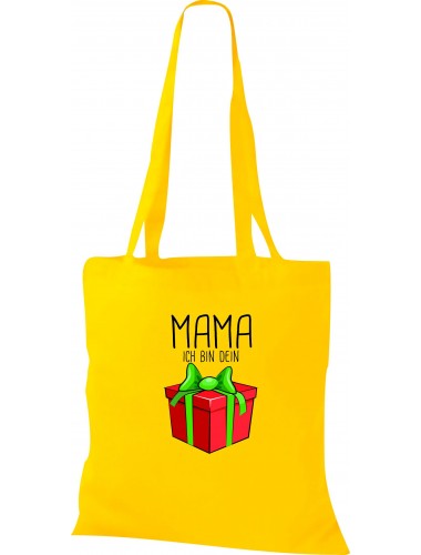 Kinder Tasche, Mama ich bin dein Geschenk Weihnachten Geburtstag, Tasche Beutel Shopper, gelb