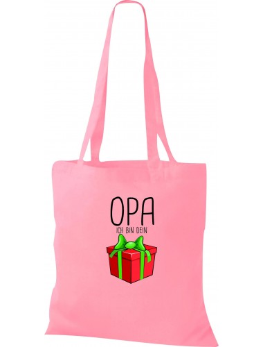 Kinder Tasche, Opa ich bin dein Geschenk Weihnachten Geburtstag, Tasche Beutel Shopper, rosa