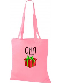 Kinder Tasche, Oma ich bin dein Geschenk Weihnachten Geburtstag, Tasche Beutel Shopper, rosa
