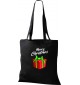 Kinder Tasche, Merry Christmas Geschenk Frohe Weihnachten, Tasche Beutel Shopper, schwarz