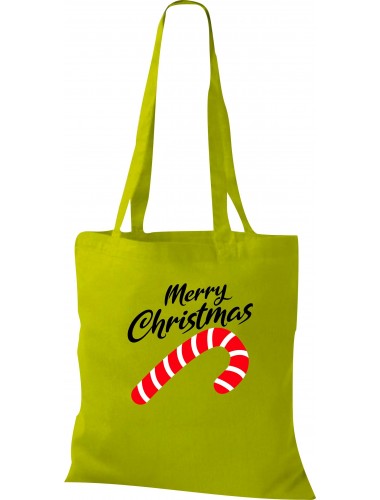 Kinder Tasche, Merry Christmas Zuckerstange Frohe Weihnachten, Tasche Beutel Shopper, kiwi
