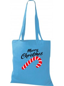 Kinder Tasche, Merry Christmas Zuckerstange Frohe Weihnachten, Tasche Beutel Shopper, sky