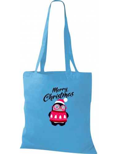Kinder Tasche, Merry Christmas Pinguin Frohe Weihnachten, Tasche Beutel Shopper