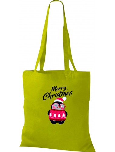 Kinder Tasche, Merry Christmas Pinguin Frohe Weihnachten, Tasche Beutel Shopper, kiwi