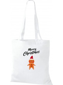 Kinder Tasche, Merry Christmas Lebkuchenmänchen Frohe Weihnachten, Tasche Beutel Shopper